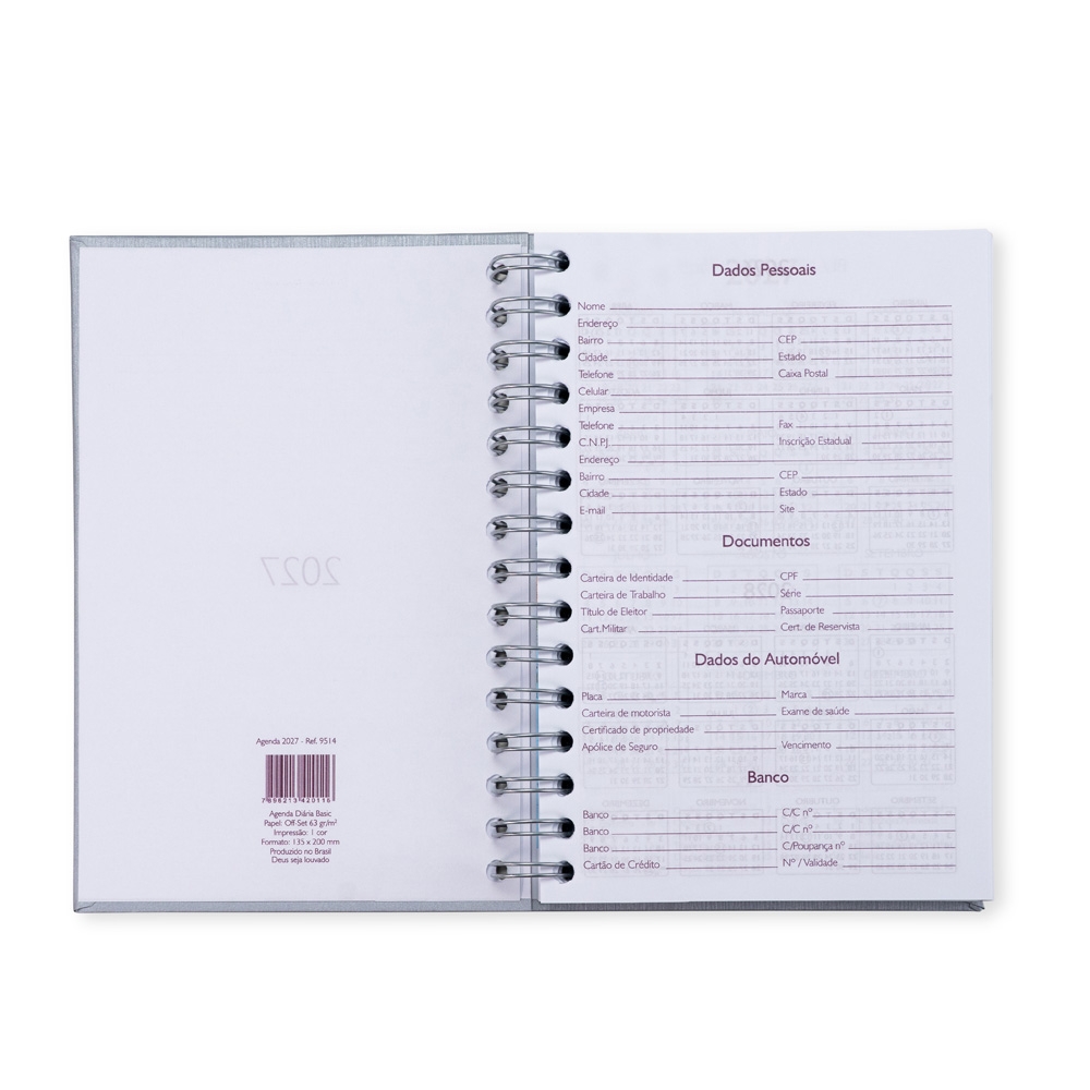 AGENDA DIÁRIA personalizada — Cadernetas, Agendas e Blocos de Notas — detalhe de personalização