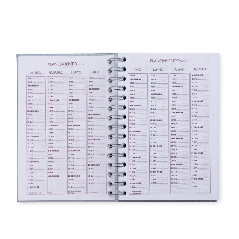 AGENDA DIÁRIA personalizada — Cadernetas, Agendas e Blocos de Notas — detalhe de costura e acabamento