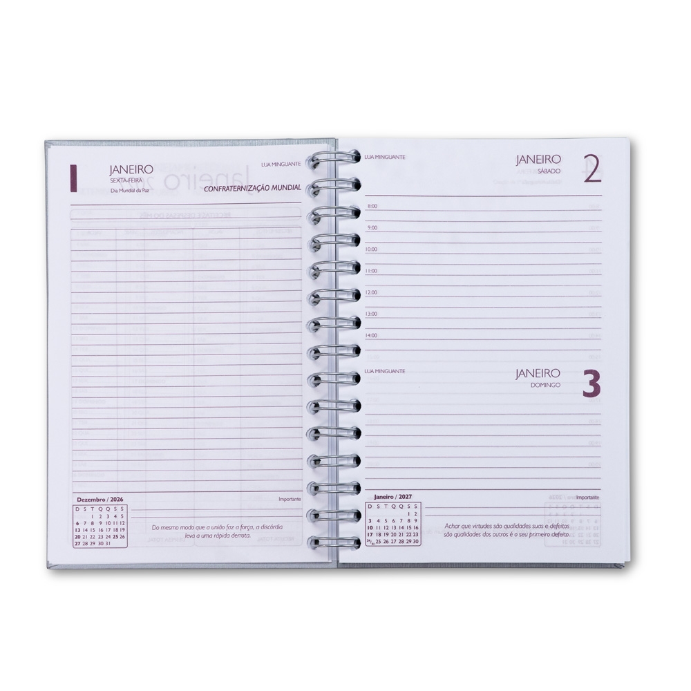 AGENDA DIÁRIA personalizada — Cadernetas, Agendas e Blocos de Notas — vista posterior