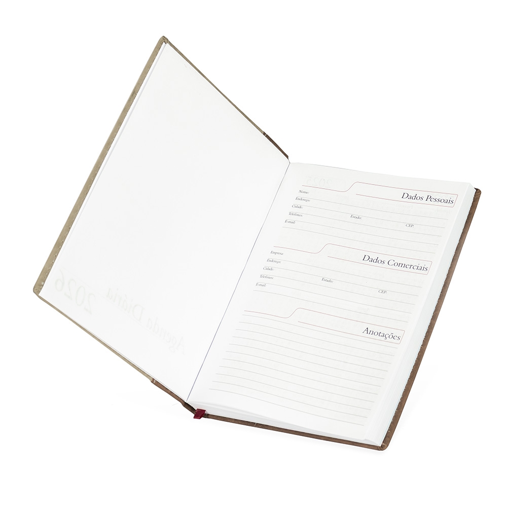 AGENDA DIÁRIA 2027 personalizada — Cadernetas, Agendas e Blocos de Notas — vista lateral