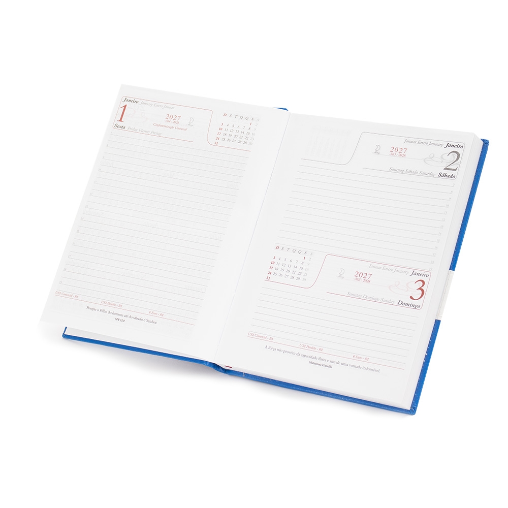 AGENDA DIÁRIA 2027 personalizada — Cadernetas, Agendas e Blocos de Notas — interior e compartimentos