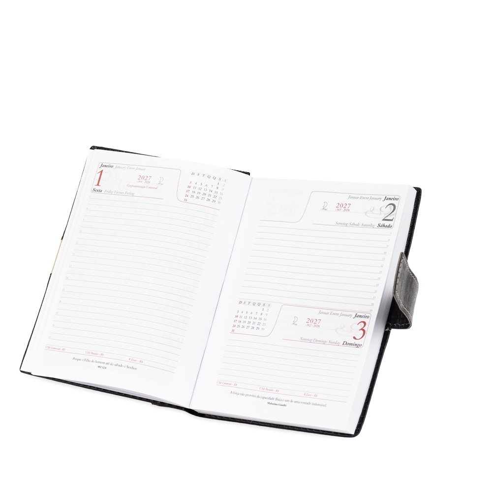 AGENDA DIÁRIA 2027 personalizada — Cadernetas, Agendas e Blocos de Notas — vista lateral