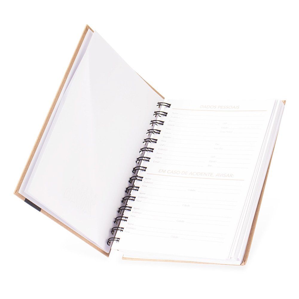 AGENDA DIÁRIA 2027 personalizada — Cadernetas, Agendas e Blocos de Notas — vista lateral