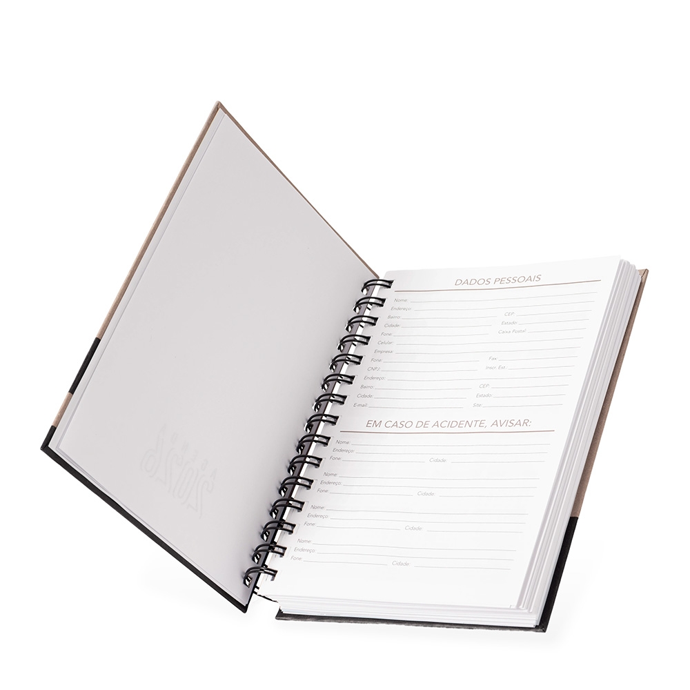 AGENDA DIÁRIA 2027 personalizada — Cadernetas, Agendas e Blocos de Notas — vista lateral