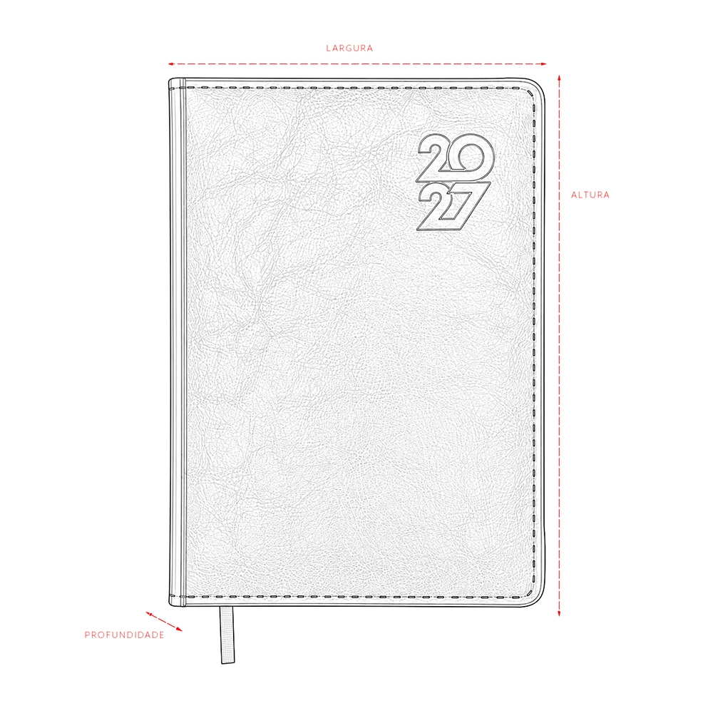 AGENDA DIÁRIA 2027 personalizada — Cadernetas, Agendas e Blocos de Notas — vista posterior
