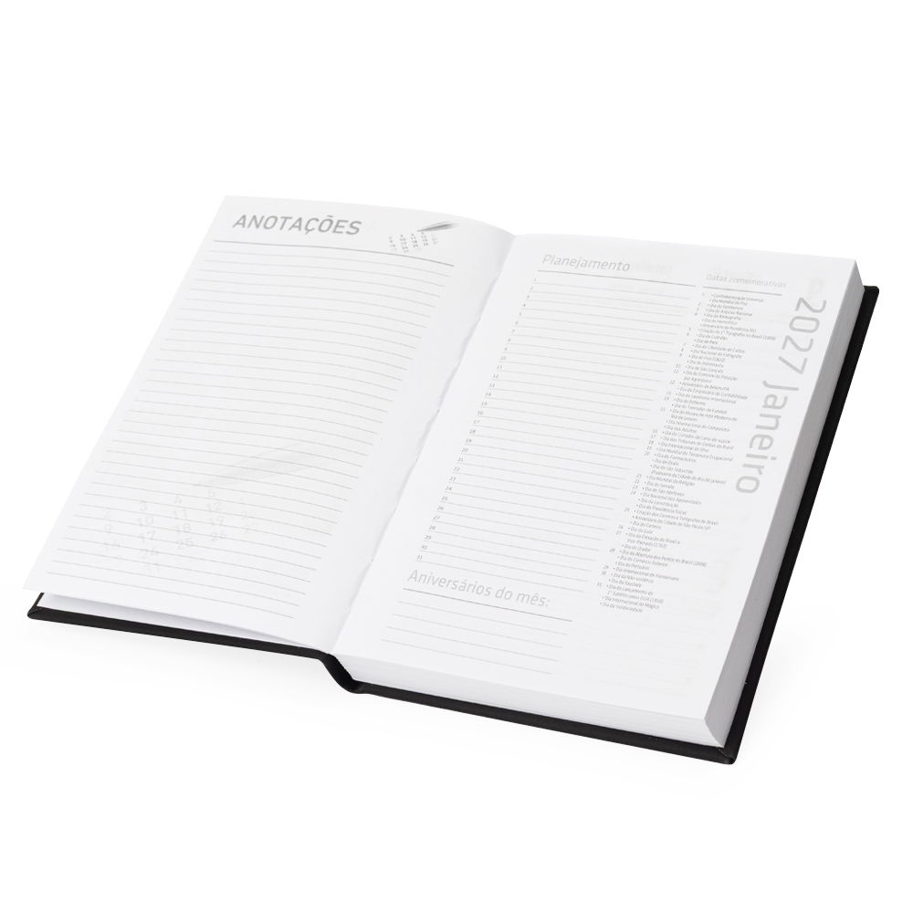 AGENDA DIÁRIA EMBORRACHADA personalizada — Cadernetas, Agendas e Blocos de Notas — vista posterior