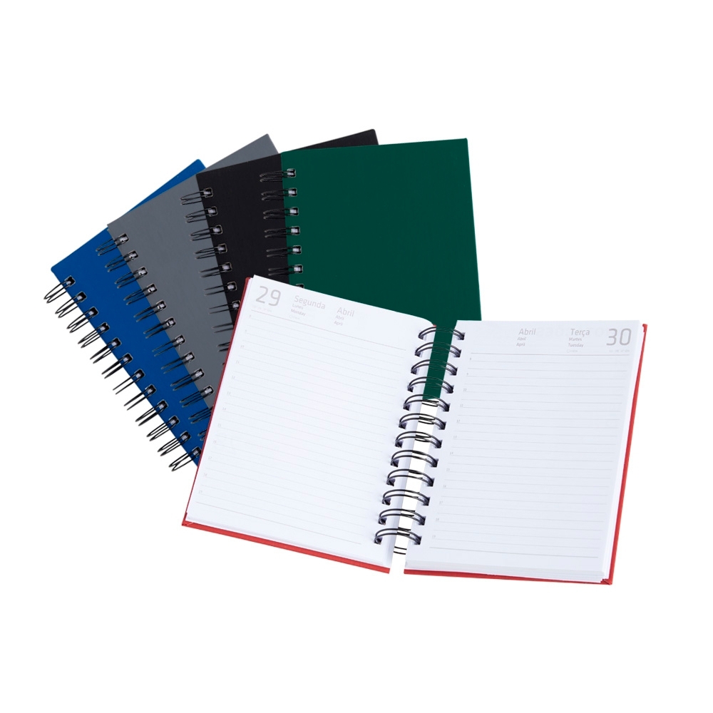 AGENDA DIÁRIA WIRE-O EMBORRACHADA personalizada — Cadernetas, Agendas e Blocos de Notas — vista lateral