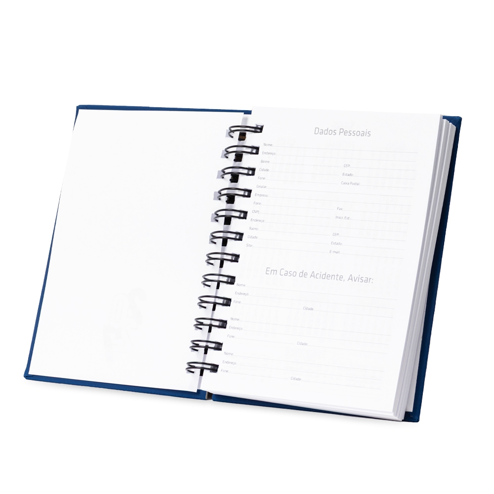 AGENDA DIÁRIA WIRE-O EMBORRACHADA personalizada — Cadernetas, Agendas e Blocos de Notas — detalhe de personalização