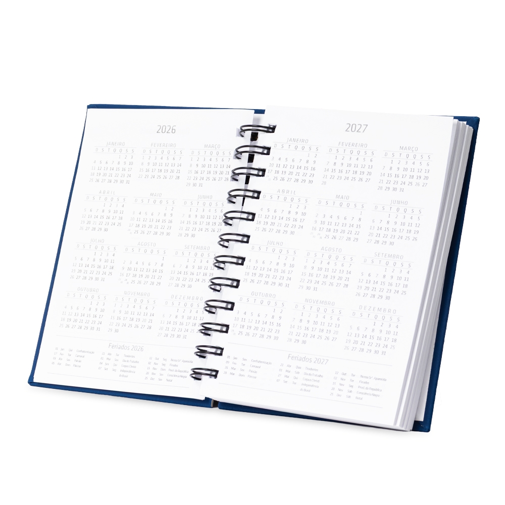 AGENDA DIÁRIA WIRE-O EMBORRACHADA personalizada — Cadernetas, Agendas e Blocos de Notas — interior e compartimentos
