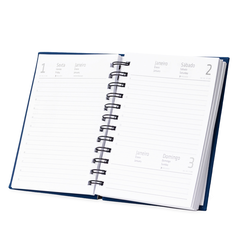 AGENDA DIÁRIA WIRE-O EMBORRACHADA personalizada — Cadernetas, Agendas e Blocos de Notas — aplicação em uso
