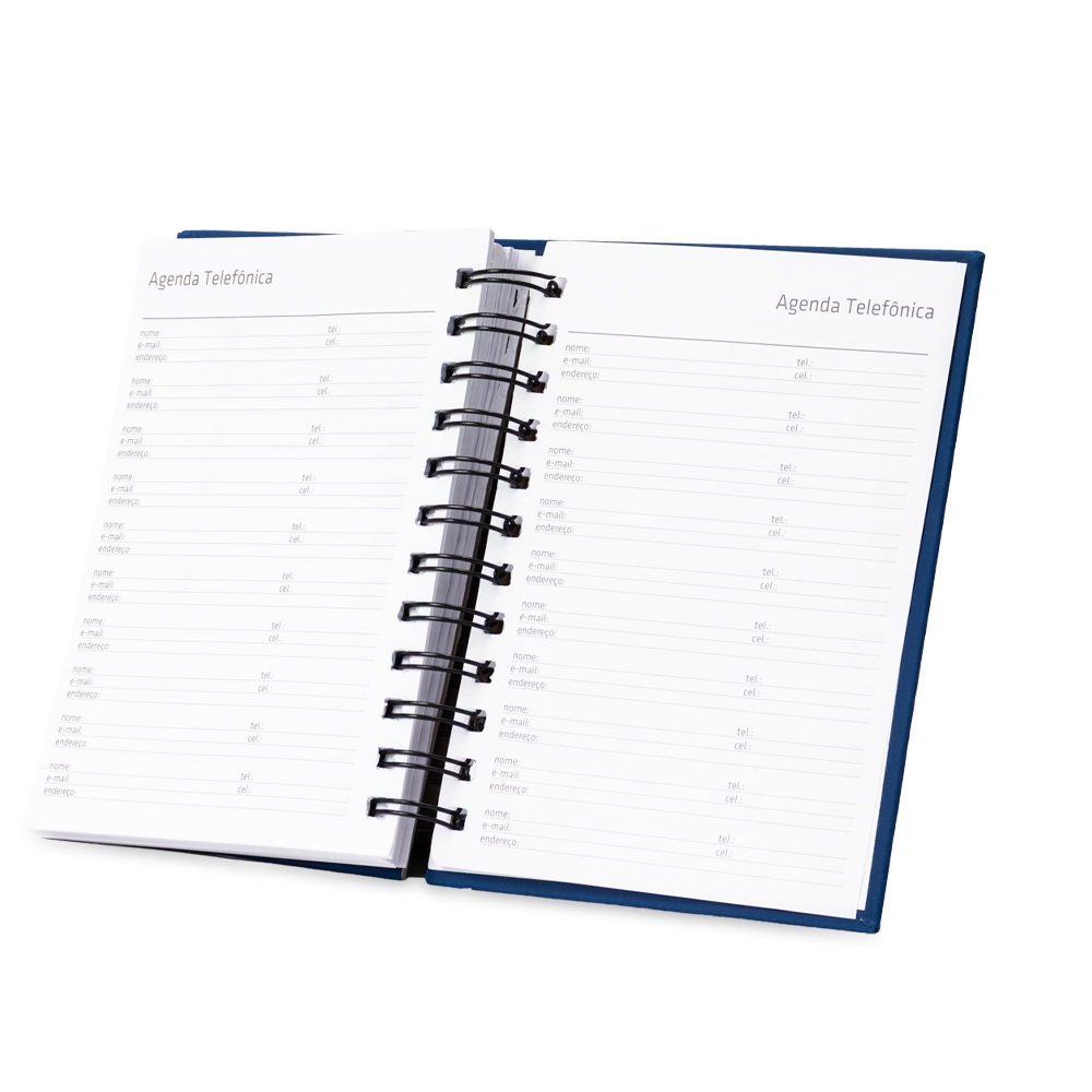 AGENDA DIÁRIA WIRE-O EMBORRACHADA personalizada — Cadernetas, Agendas e Blocos de Notas — detalhe do zíper