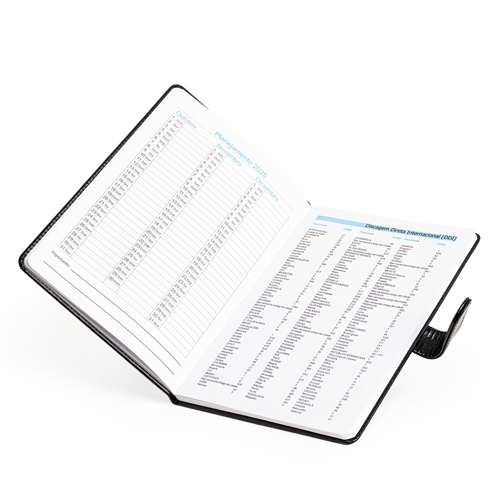 AGENDA SEMANAL 2025 personalizada — Cadernetas, Agendas e Blocos de Notas — detalhe de costura e acabamento