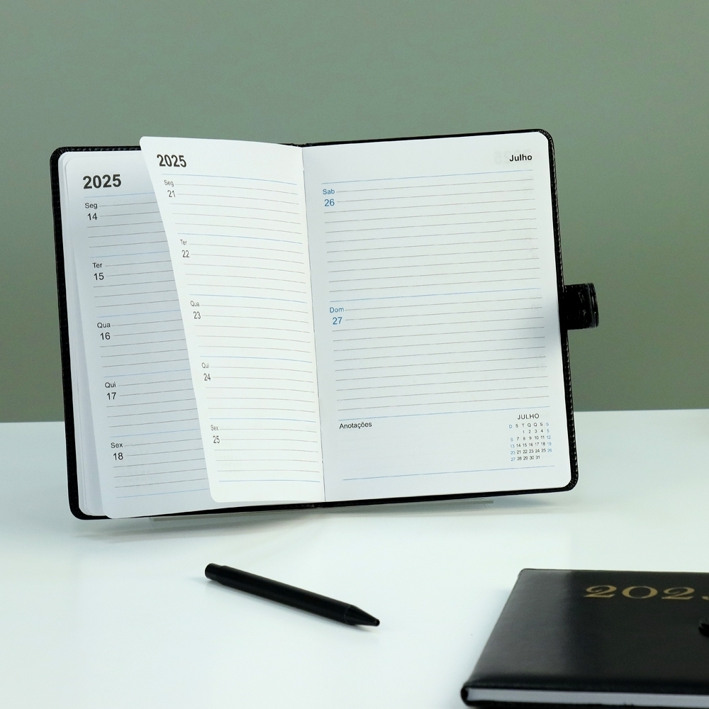 AGENDA SEMANAL 2025 personalizada — Cadernetas, Agendas e Blocos de Notas — aplicação em uso