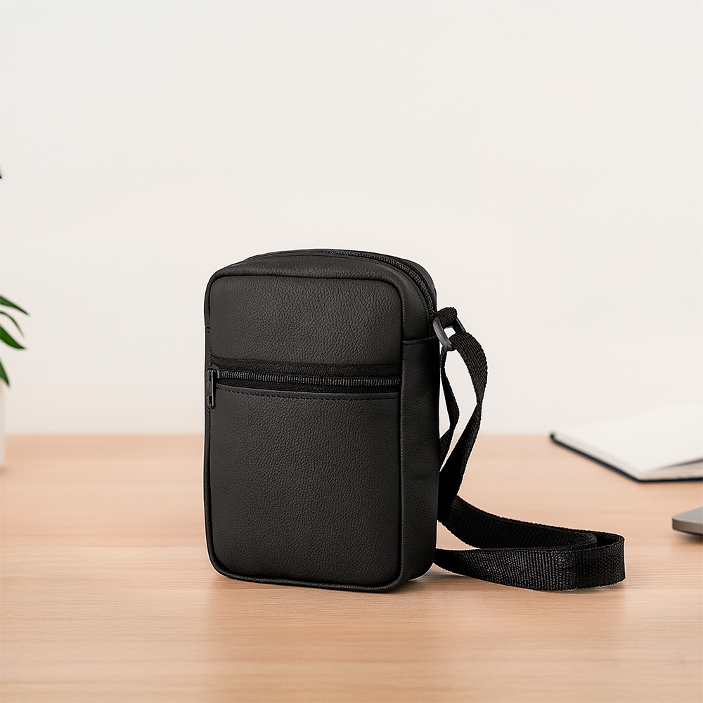 BOLSA DE OMBRO COURO SINTÉTICO personalizada — Bolsa — vista lateral