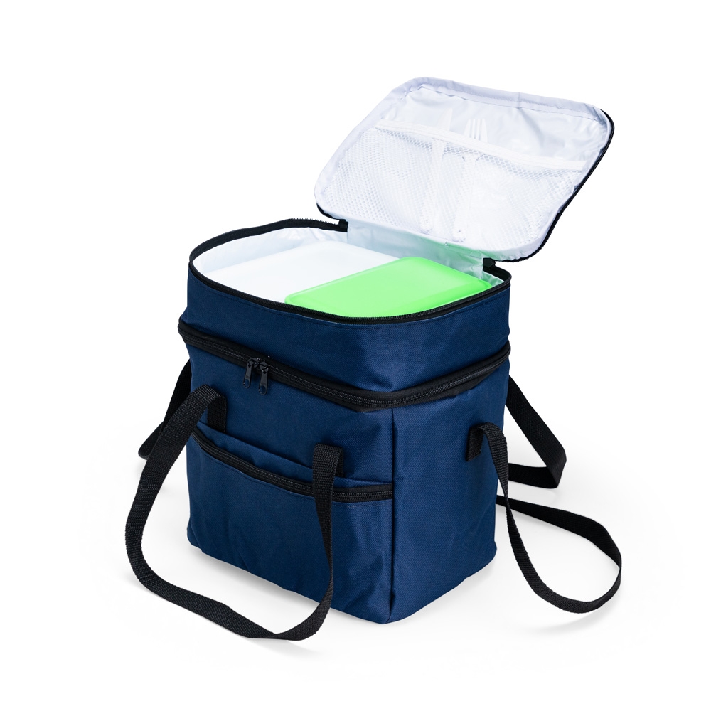 BOLSA TÉRMICA DUPLA 14L personalizada — Bolsas Térmicas Personalizadas — interior e compartimentos