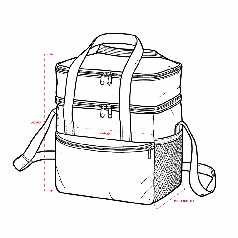 BOLSA TÉRMICA DUPLA 14L personalizada — Bolsas Térmicas Personalizadas — aplicação em uso