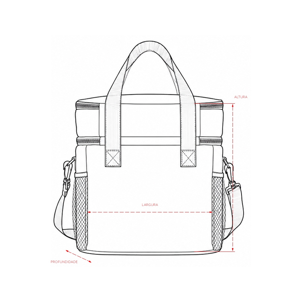BOLSA TÉRMICA DUPLA 16L personalizada — Bolsas Térmicas Personalizadas — aplicação em uso