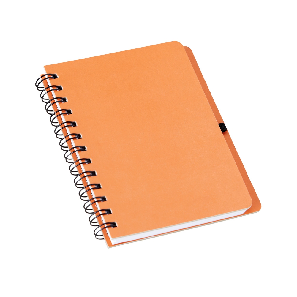 CADERNETA EM KRAFT COM PORTA CANETA personalizada — Cadernetas — vista lateral