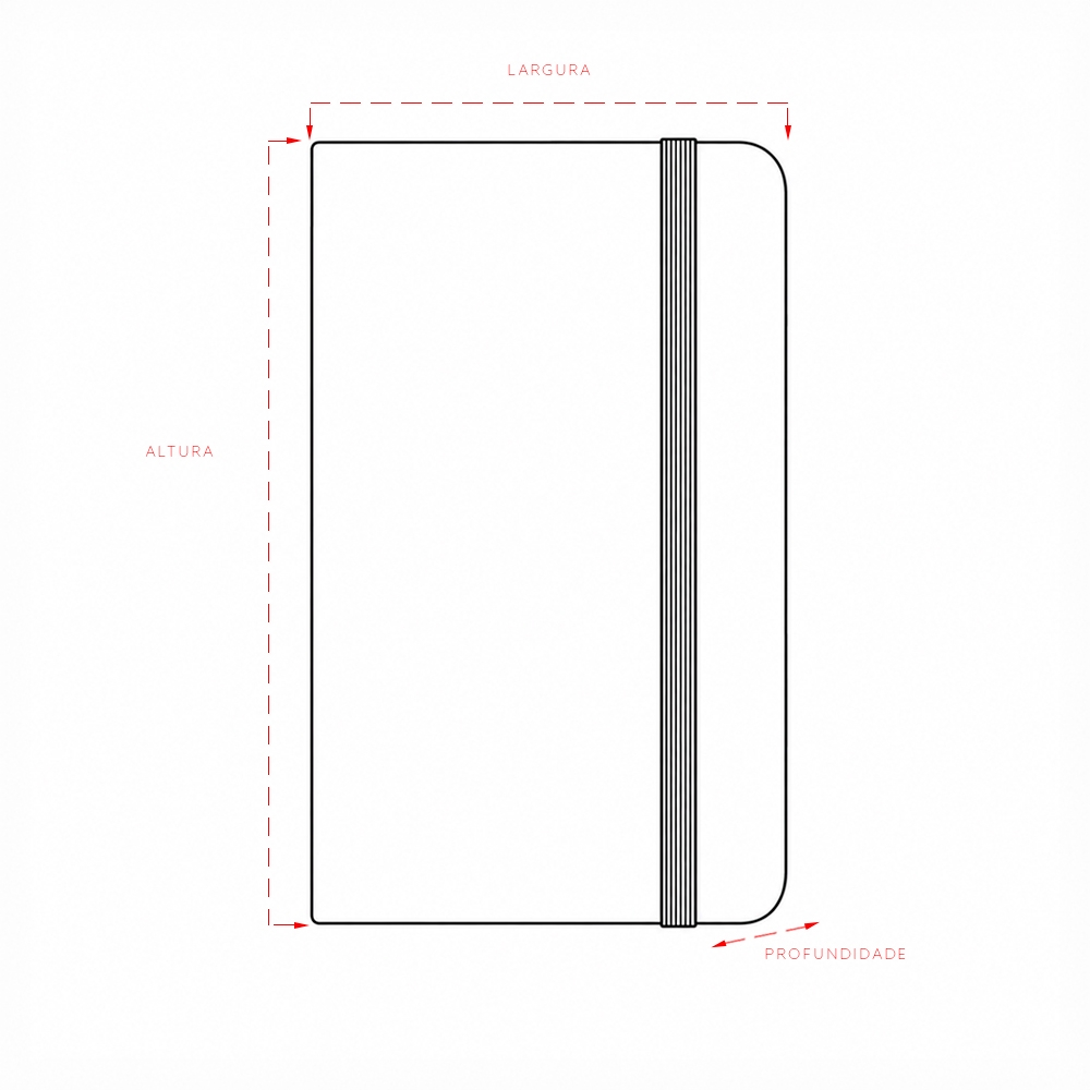 CADERNETA EMBORRACHADA SEM PAUTA personalizada — Cadernetas — detalhe de costura e acabamento
