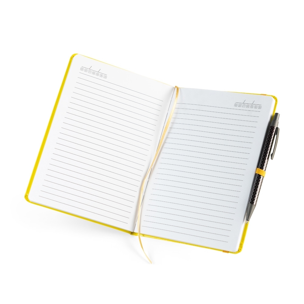 CADERNETA LAMINADA COM PAUTA personalizada — Cadernetas — detalhe de personalização