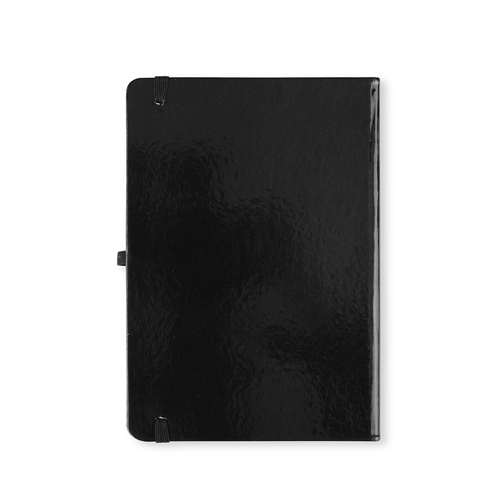 CADERNETA LAMINADA COM PAUTA personalizada — Cadernetas — detalhe de costura e acabamento