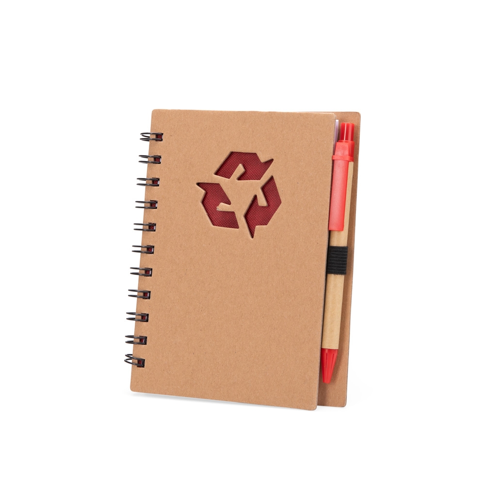 CADERNO ECOLÓGICO COM CANETA personalizada — Cadernos — detalhe de personalização