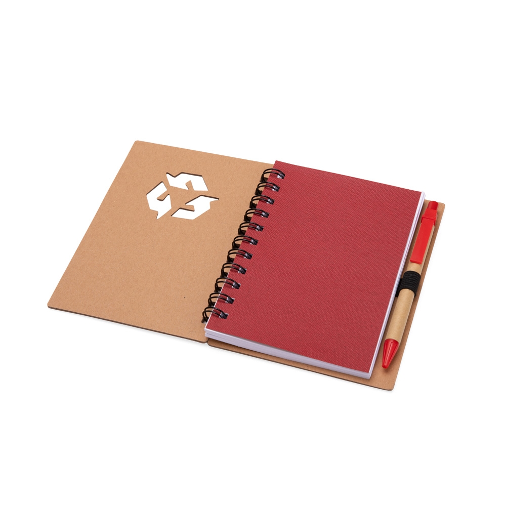 CADERNO ECOLÓGICO COM CANETA personalizada — Cadernos — interior e compartimentos