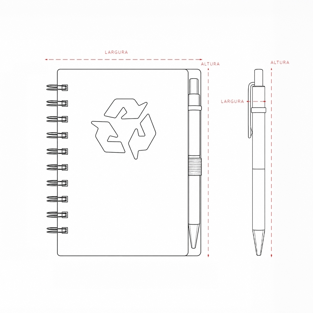 CADERNO ECOLÓGICO COM CANETA personalizada — Cadernos — imagem 9
