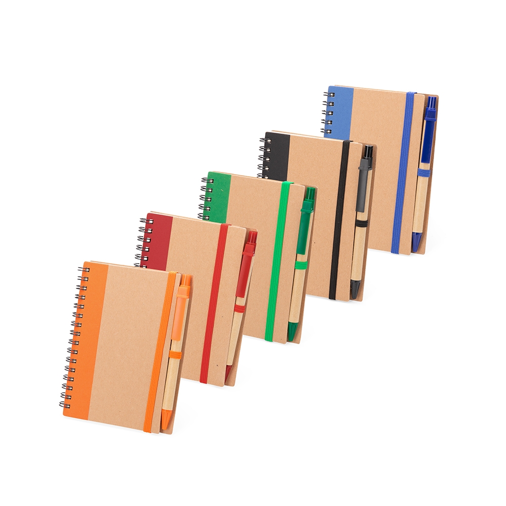 CADERNO ECOLÓGICO COM CANETA personalizada — Cadernos — vista lateral