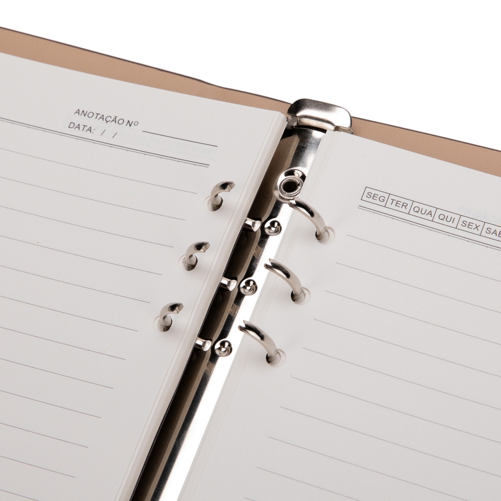 CADERNO FICHÁRIO COURO SINTÉTICO personalizada — Cadernos — vista posterior