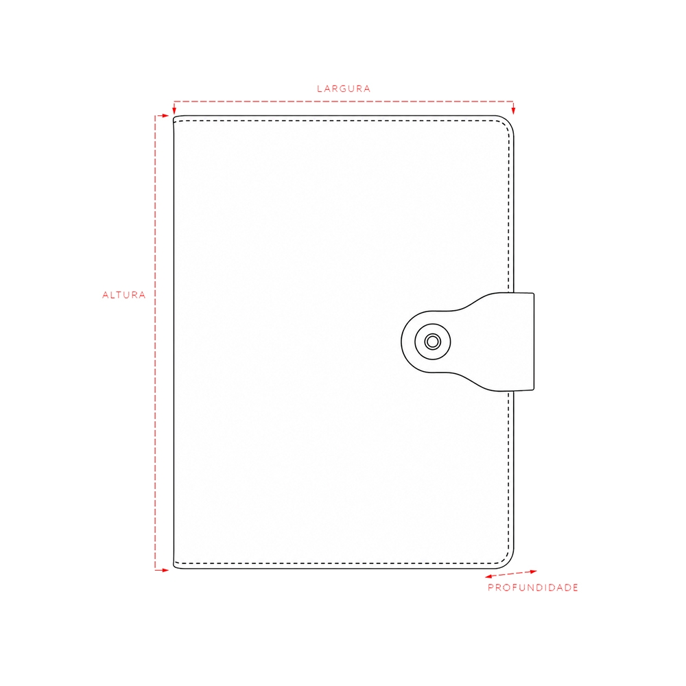 CADERNO FICHÁRIO PU personalizada — Cadernos — detalhe do zíper