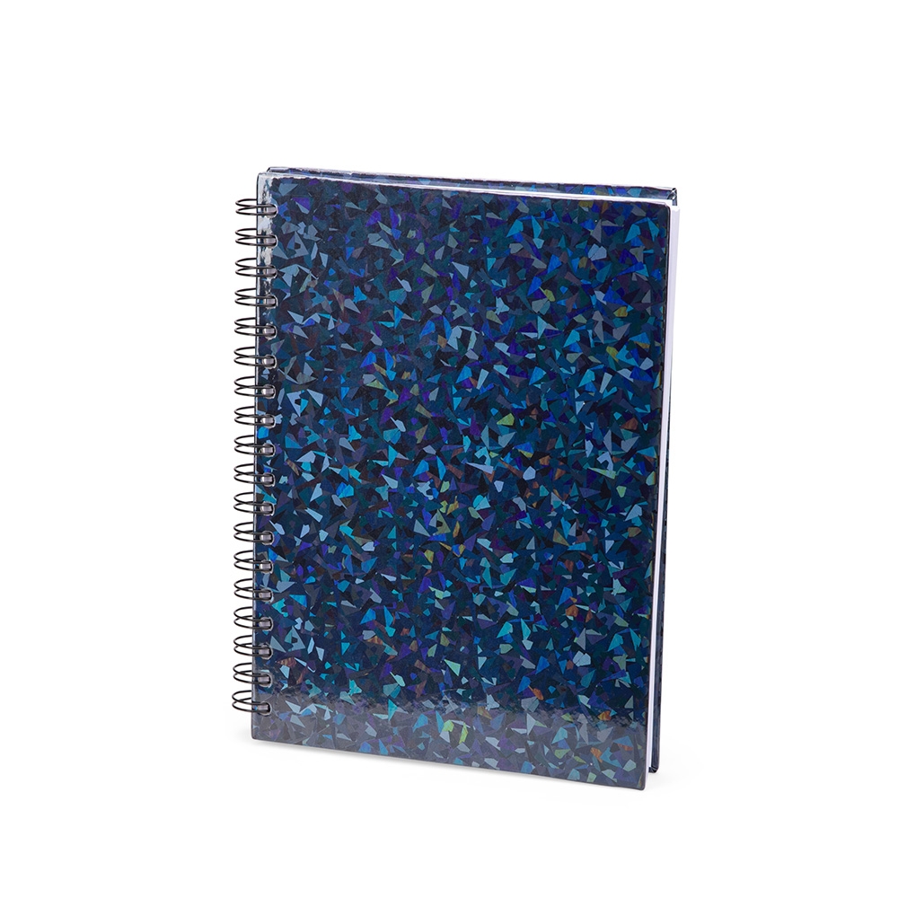 CADERNO HOLOGRÁFICO COM PAUTA personalizada — Cadernos — detalhe de personalização