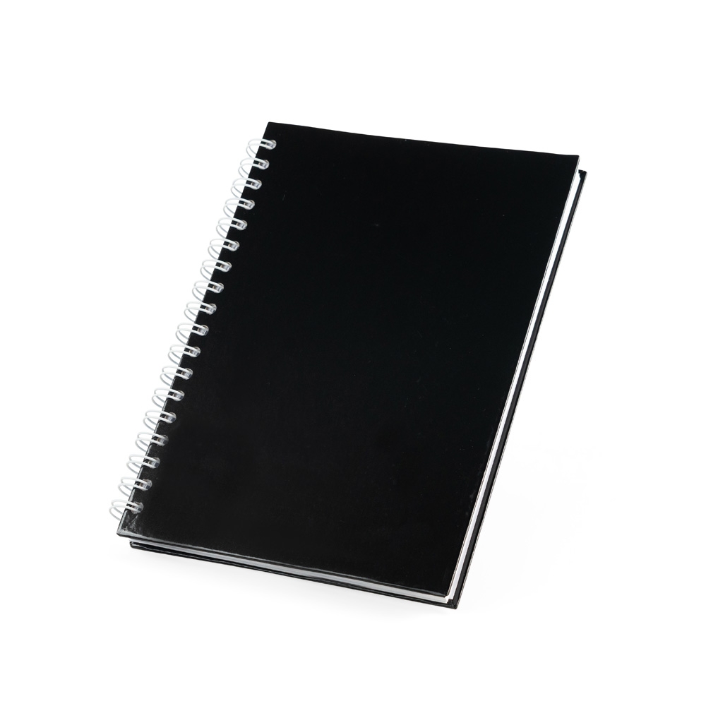 CADERNO LAMINADO COM PAUTA personalizada — Cadernos — vista lateral