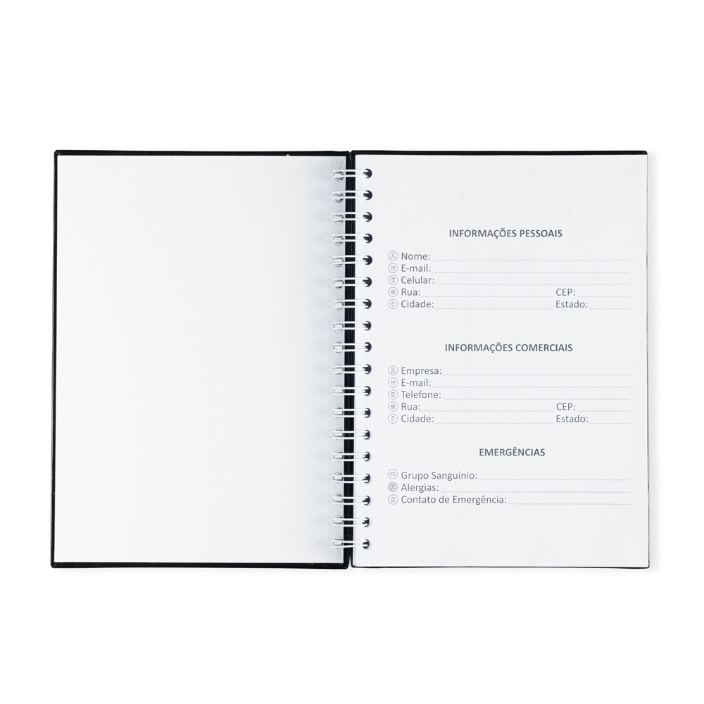 CADERNO LAMINADO COM PAUTA personalizada — Cadernos — detalhe de personalização