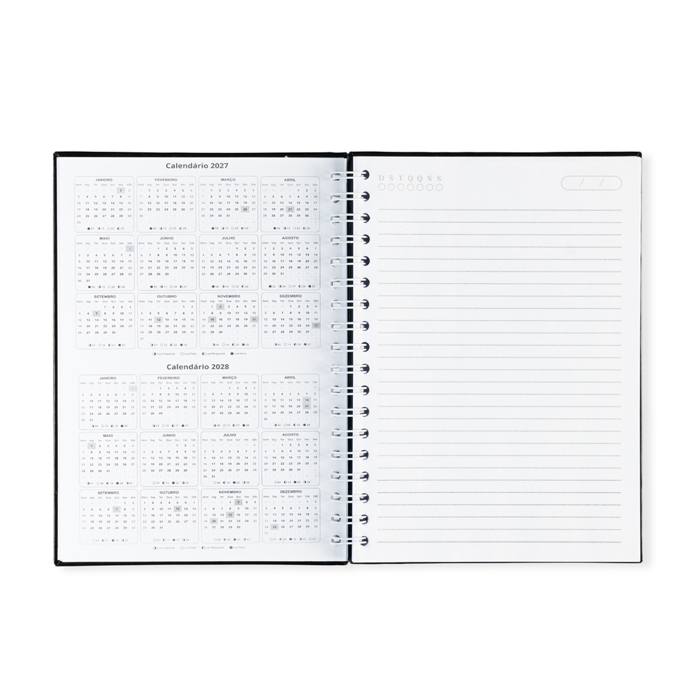 CADERNO LAMINADO COM PAUTA personalizada — Cadernos — interior e compartimentos