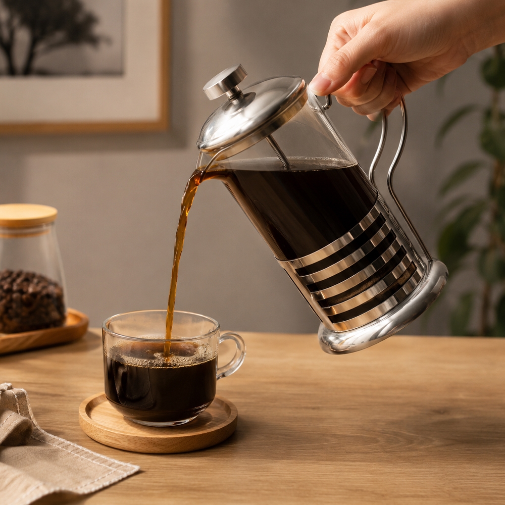 CAFETEIRA PRENSA FRANCESA 600ML personalizada — Casa e cozinha — vista lateral