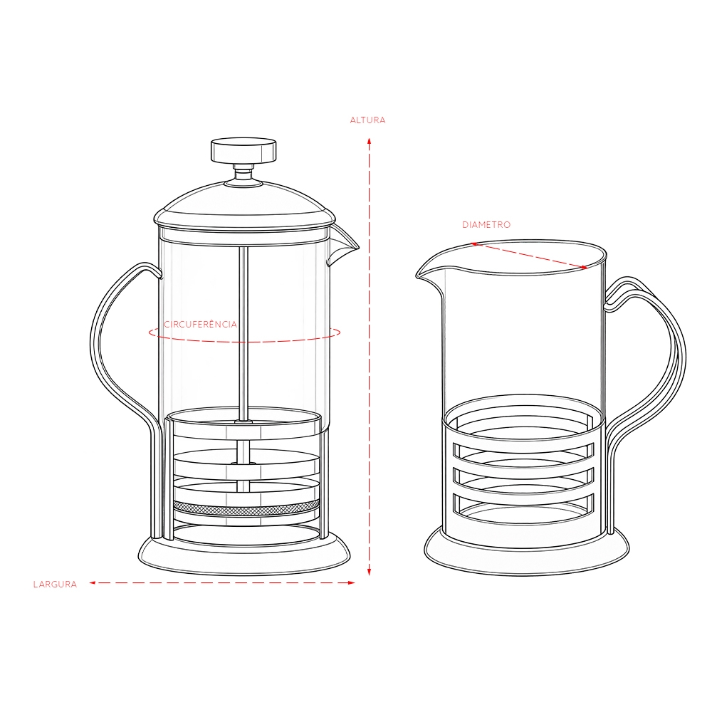 CAFETEIRA PRENSA FRANCESA 600ML personalizada — Casa e cozinha — interior e compartimentos
