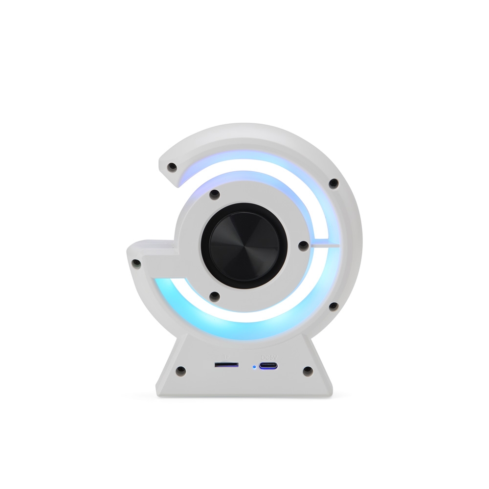 CAIXA DE SOM COM LUMINÁRIA personalizada — Tech — interior e compartimentos