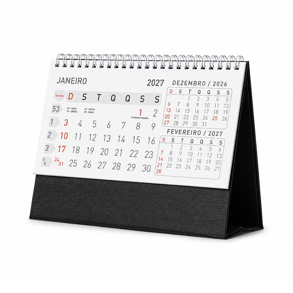 CALENDÁRIO DE MESA 2027 personalizada — Cadernetas, Agendas e Blocos de Notas — detalhe de personalização