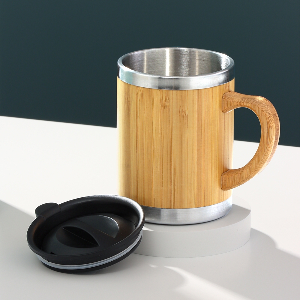 CANECA DE BAMBU 300ML personalizada — Garrafa — vista lateral