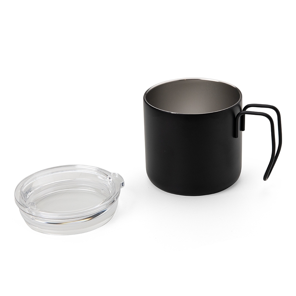 CANECA INOX PAREDE DUPLA 350ML personalizada — Garrafa — detalhe de costura e acabamento