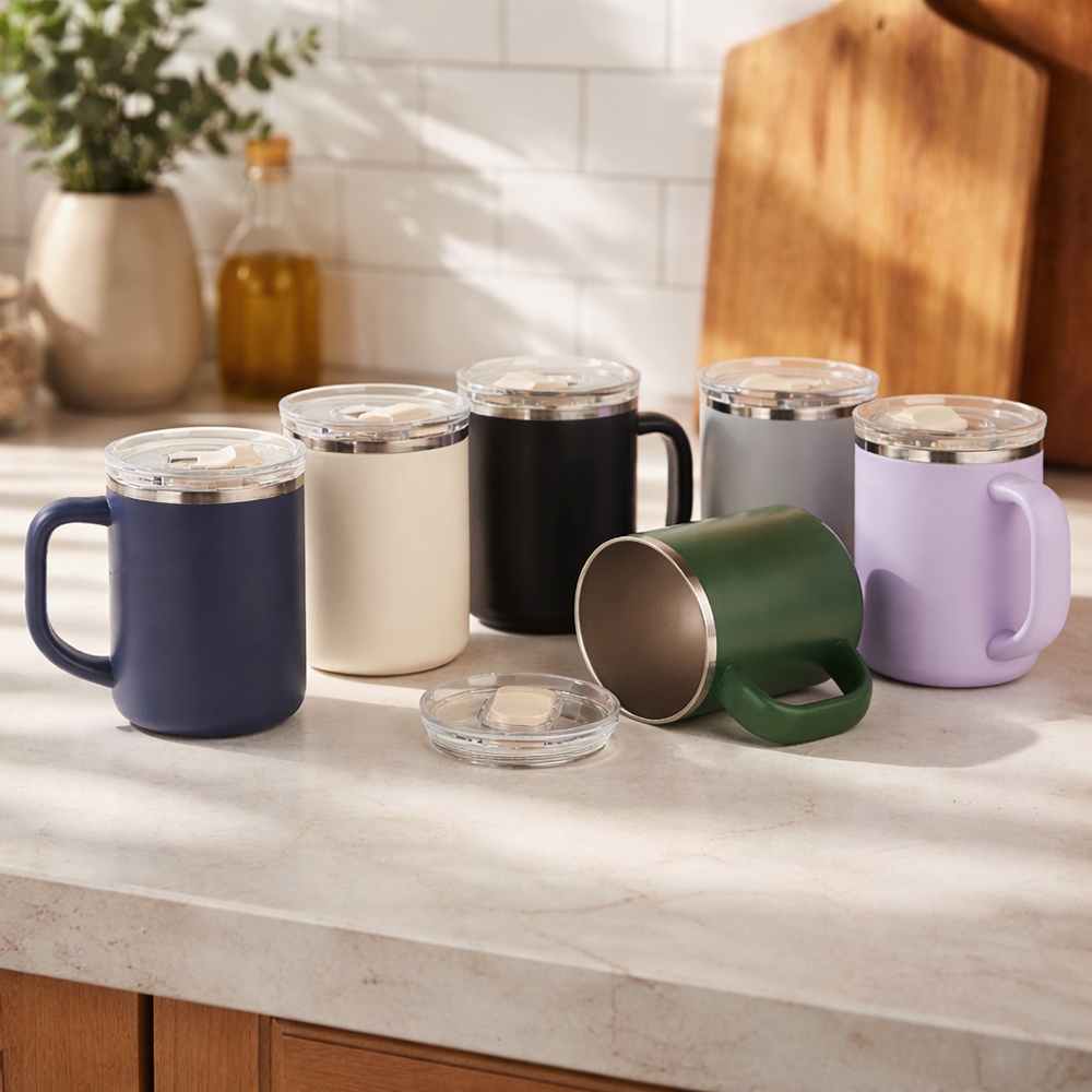 CANECA PAREDE DUPLA 450ML personalizada — Garrafa — vista lateral