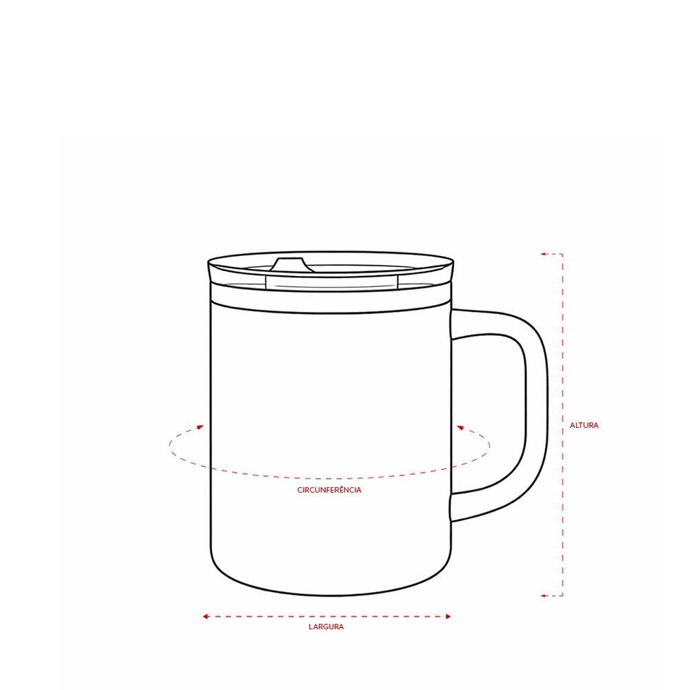 CANECA PAREDE DUPLA 450ML personalizada — Garrafa — detalhe do zíper