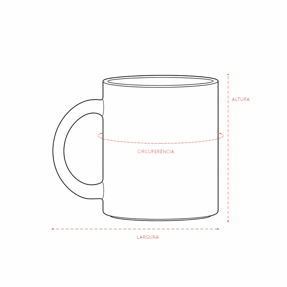 CANECA VIDRO 350ML personalizada — Canecas — detalhe de costura e acabamento