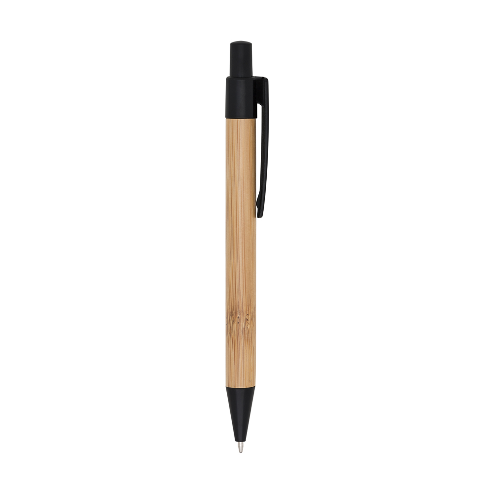 CANETA BAMBU C DETALHES PLASTICOS personalizada — Canetas — detalhe de costura e acabamento