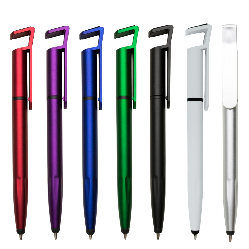 CANETA BASE CELULAR LIMP. TELA E PONTA TOUCH personalizada — Canetas — vista lateral