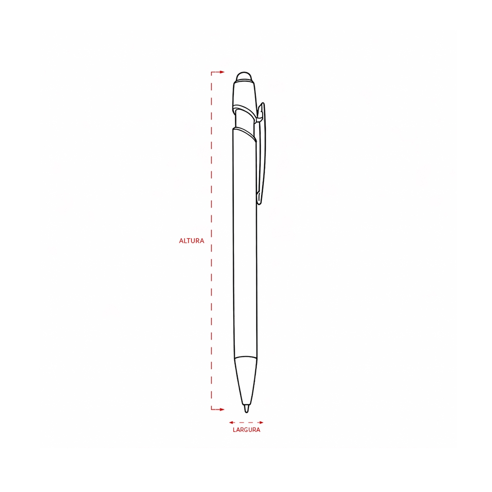 CANETA METAL TOUCH personalizada — Canetas — detalhe de costura e acabamento