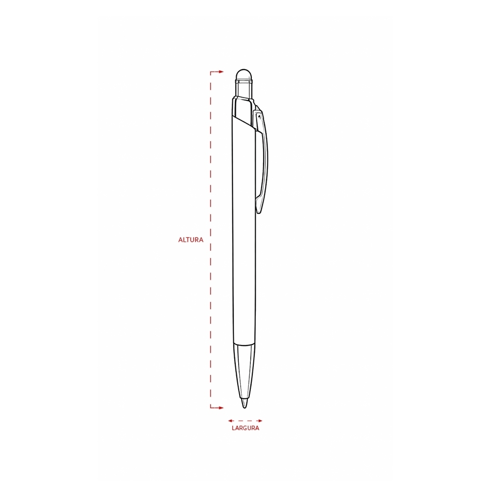 CANETA METAL TOUCH personalizada — Canetas — detalhe de costura e acabamento