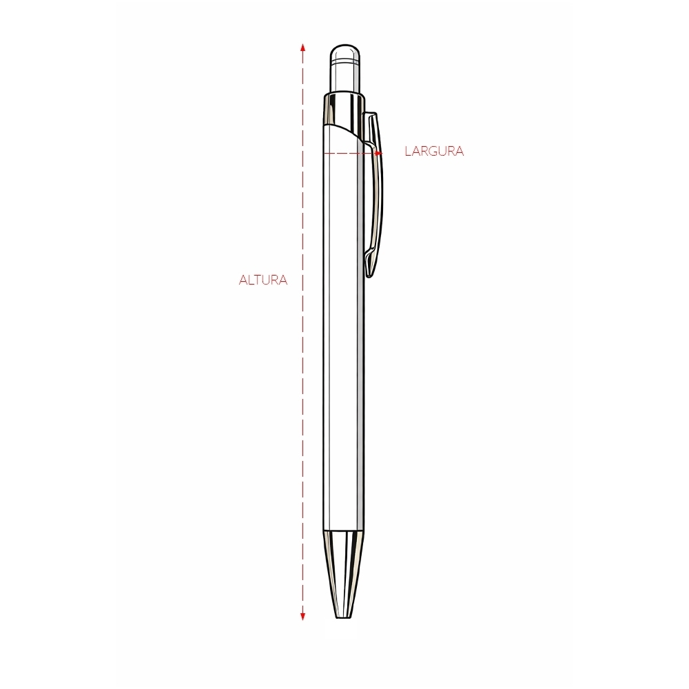 CANETA METAL TOUCH personalizada — Canetas — detalhe de costura e acabamento