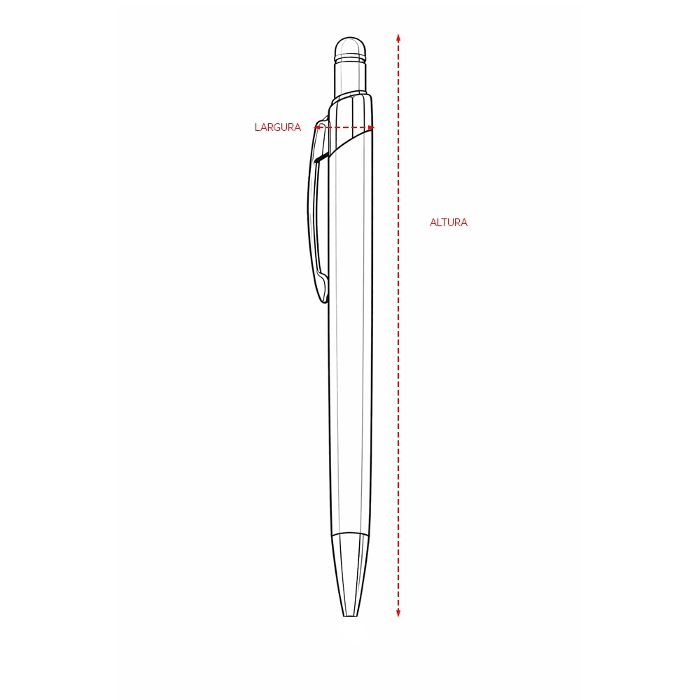 CANETA METAL TOUCH personalizada — Canetas — detalhe de costura e acabamento